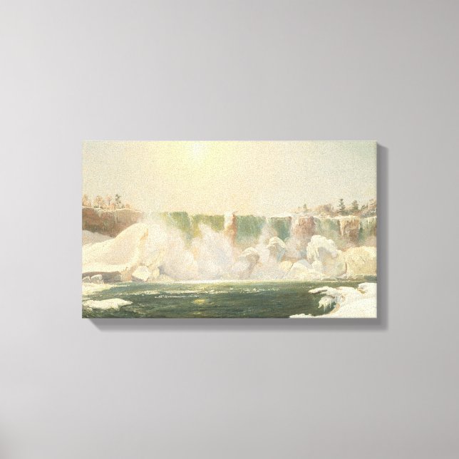 Niagara Falls in Winter (Ice i Vatten) Canvastryck (Framsida)