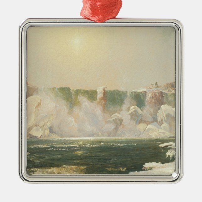 Niagara Falls in Winter (Ice i Vatten) Julgransprydnad Metall (Framsidan)