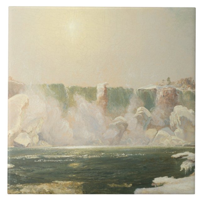 Niagara Falls in Winter (Ice i Vatten) Kakelplatta (Framsidan)