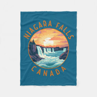 Niagara Falls Kanada Retro Utsliten Cirkel Fleecefilt