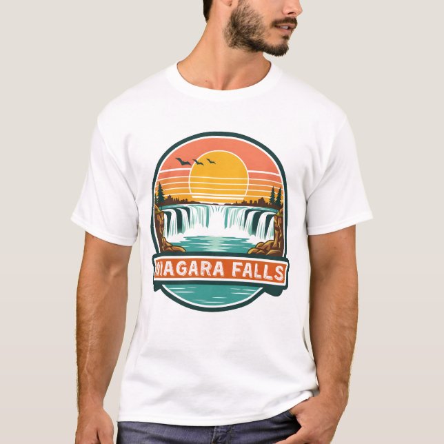 Niagara Falls Kanada retrodesign  T Shirt (Framsida)