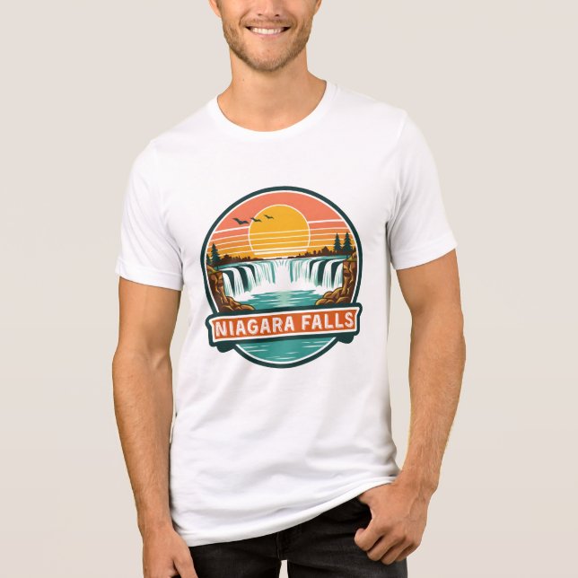 Niagara Falls Kanada retrodesign  T Shirt (Framsida)