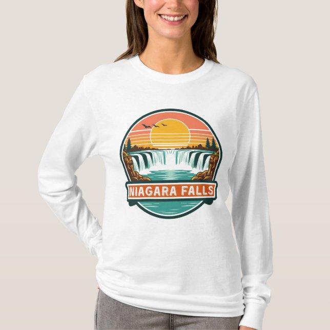 Niagara Falls Kanada retrodesign  T Shirt (Framsida)