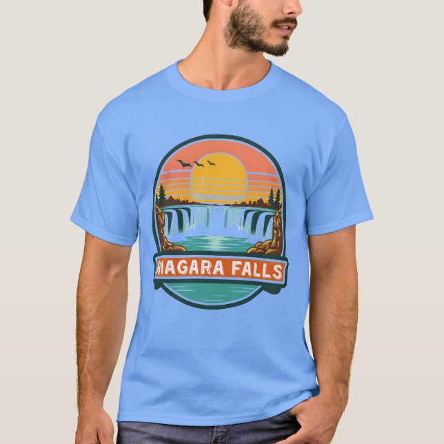 Niagara Falls Kanada retrodesign  T Shirt (Framsida)