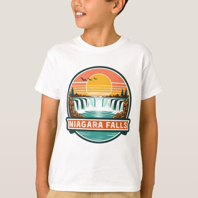 Niagara Falls Kanada retrodesign  T Shirt (Framsida)