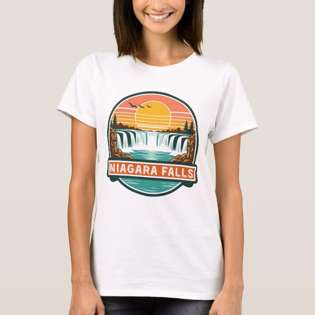 Niagara Falls Kanada retrodesign  T Shirt (Framsida)