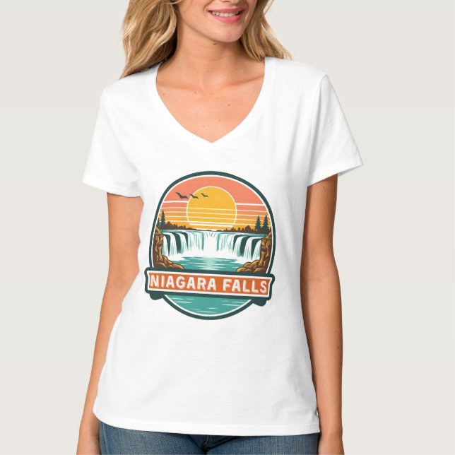 Niagara Falls Kanada retrodesign  T Shirt (Framsida)