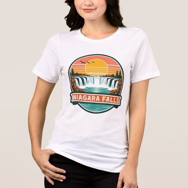 Niagara Falls Kanada retrodesign  T Shirt (Framsida)