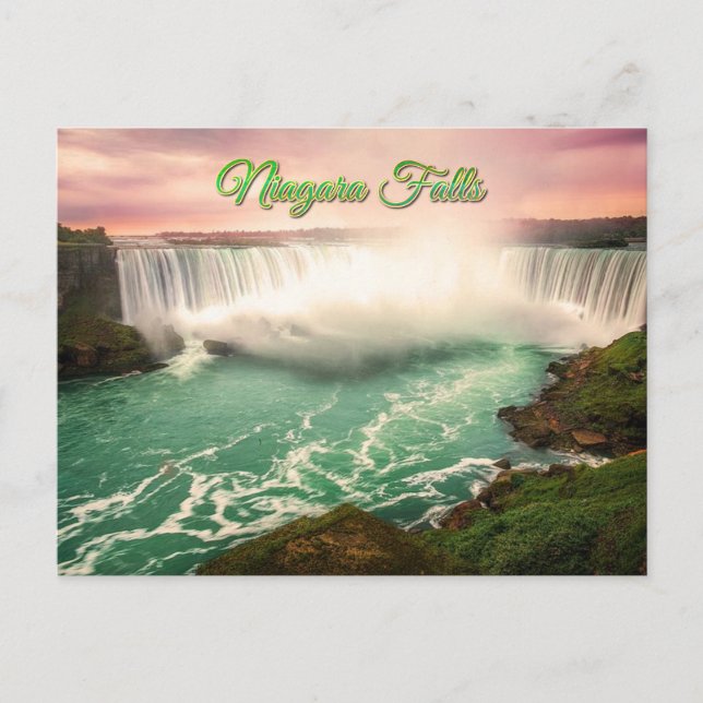 Niagara Falls Kanada sunset stilized Vykort (Framsida)