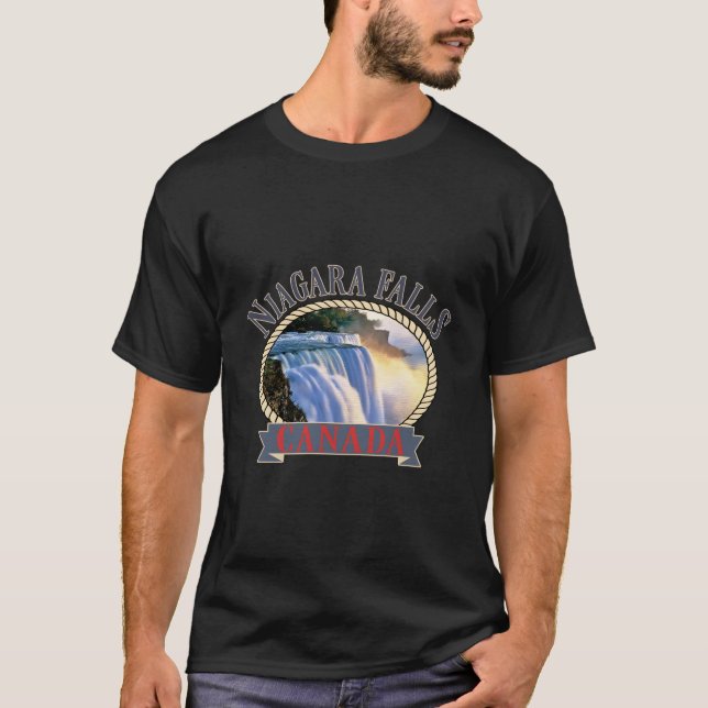 Niagara Falls Kanada Usa Nature River T Shirt (Framsida)