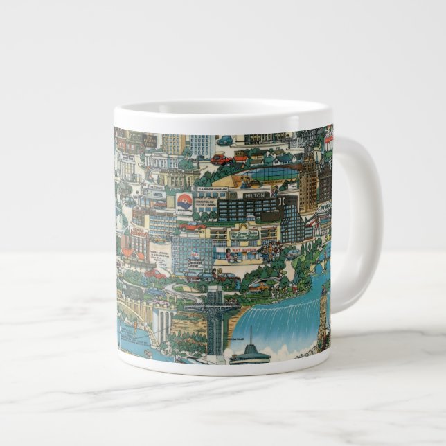 Niagara Falls Karta Jumbo Mugg (Framsida höger)