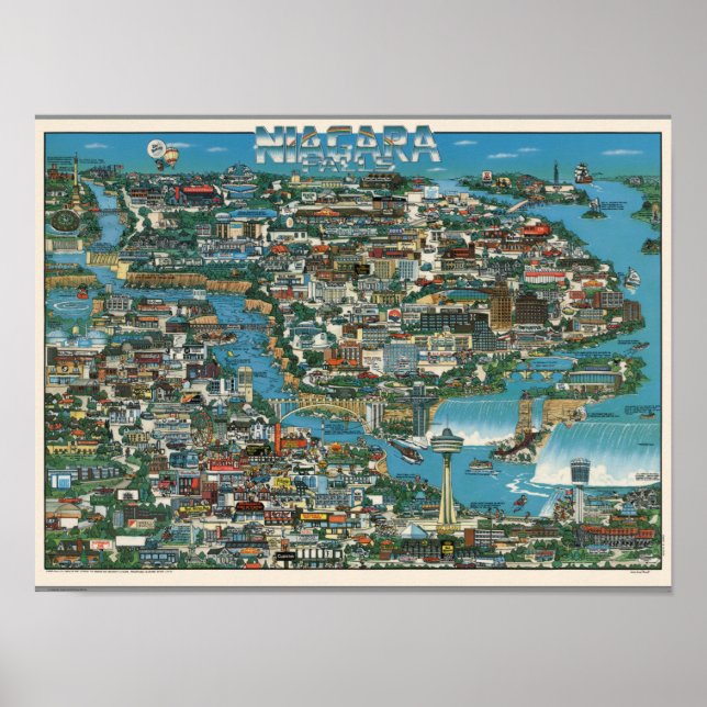 Niagara Falls Karta Poster (Framsidan)