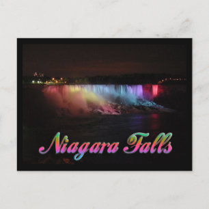 Niagara Falls Ljus på natten Vykort