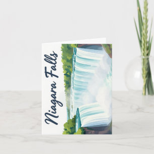 Niagara Falls Målning Landskapsillustration Helgkort