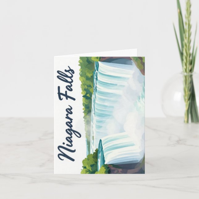 Niagara Falls Målning Landskapsillustration Helgkort (Framsida)