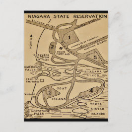 Niagara Falls Map Postcard Vykort