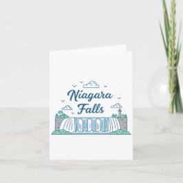 Niagara Falls Minimalistisk platt design illustrat Helgkort