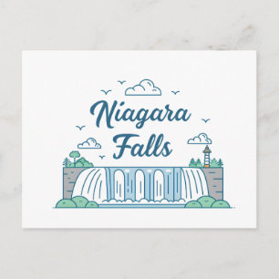 Niagara Falls Minimalistisk platt design illustrat Vykort