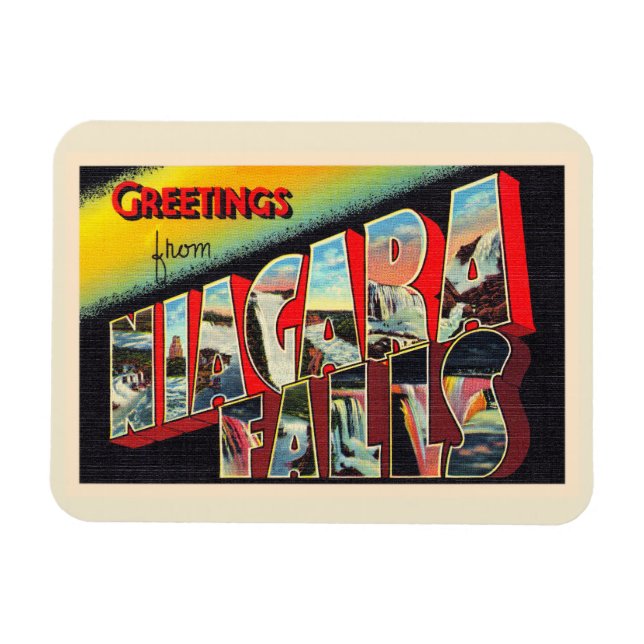 Niagara Falls New York NY Large Brev vykort Magnet (Horisontell)