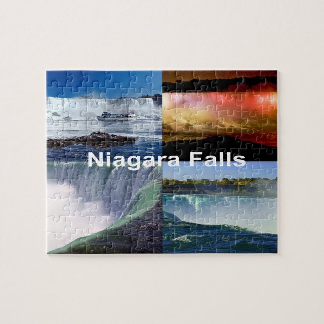 Niagara Falls New York Photo Collage Waterfall Pussel (Horisontell)