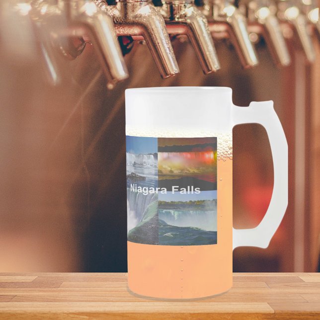 Niagara Falls New York Photo Views Frostat Ölglas (Niagara Falls New York Photo Views Frosted Glass Beer Mug)