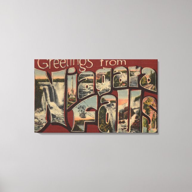 Niagara Falls, New York - Stora Brev Scenes 3 Canvastryck (Framsida)
