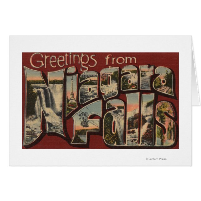 Niagara Falls, New York - Stora Brev Scenes 5 Hälsningskort (Framsidan Horizontal)