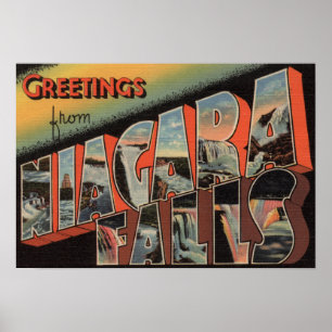 Niagara Falls New York - stora brevplatser 4 Poster