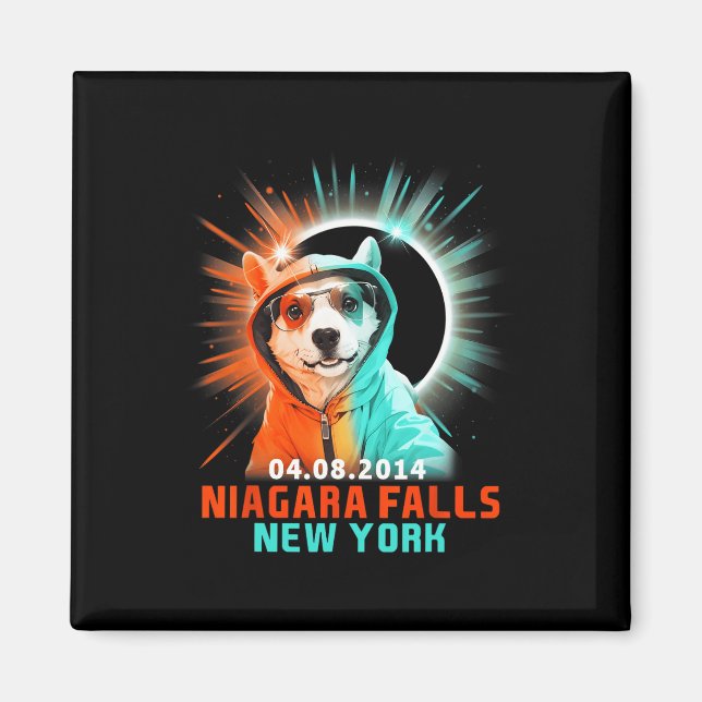 Niagara Falls New York Total Solar Eclipse 2024 Magnet (Framsidan)