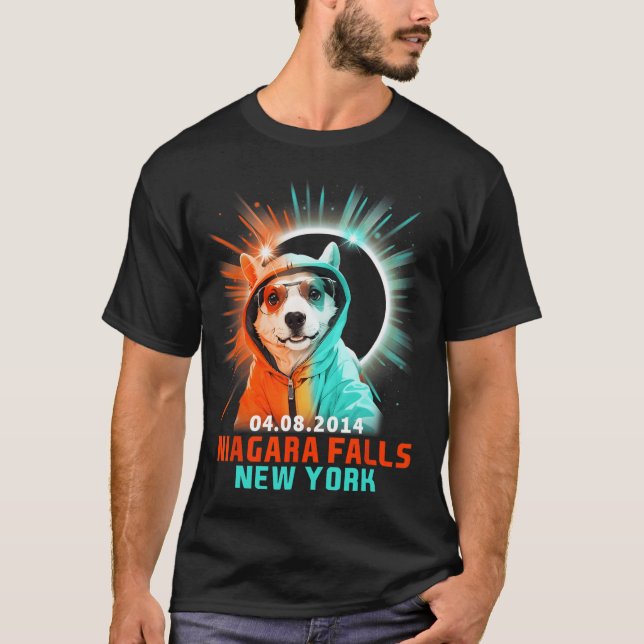 Niagara Falls New York Total Solar Eclipse 2024 T Shirt (Framsida)