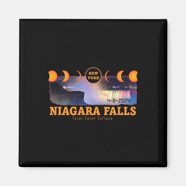 Niagara Falls New York Total Solar Eclipse Souveni Magnet (Framsidan)