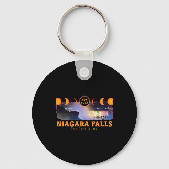 Niagara Falls New York Total Solar Eclipse Souveni Nyckelring (Framsida)