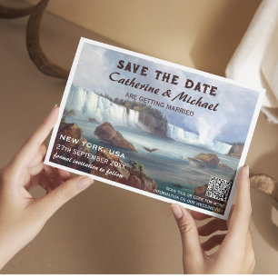 Niagara Falls New York Travel QR-kod Spara Datumet