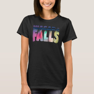 Niagara Falls Night Canada Usa Typography Souveni T Shirt