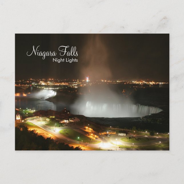 Niagara Falls, Night Ljus - postkort Vykort (Framsida)