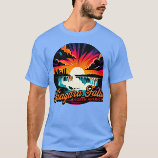 Niagara Falls North America Circle Design T Shirt