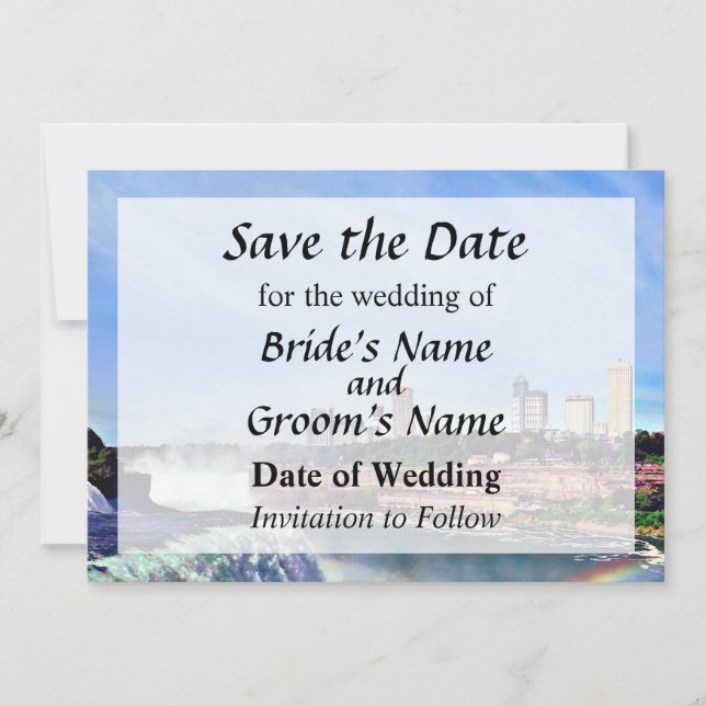 Niagara Falls NY - Under the Rainbow Save the Date Spara Datumet (Framsida)