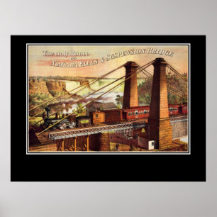 Niagara Falls och Suspension Bridge Poster