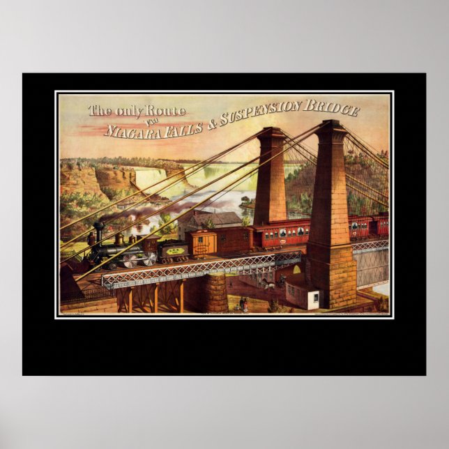 Niagara Falls och Suspension Bridge Poster (Framsidan)