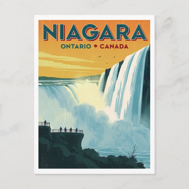 Niagara Falls Ontario Canada Travel Poster Vykort (Framsida)