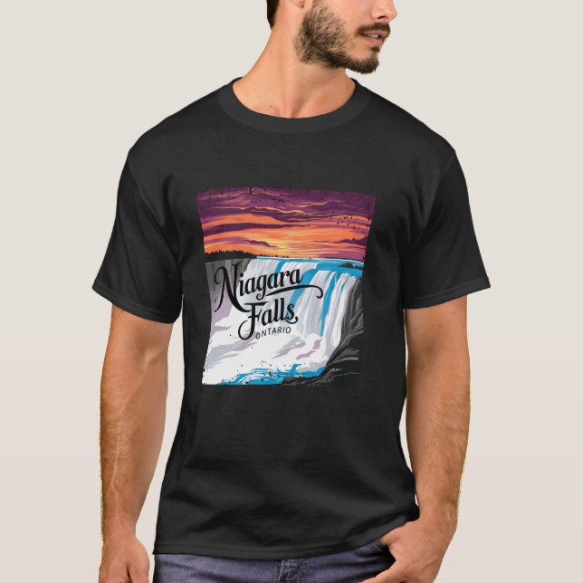 Niagara Falls Ontario Kanada Sunset T Shirt (Framsida)