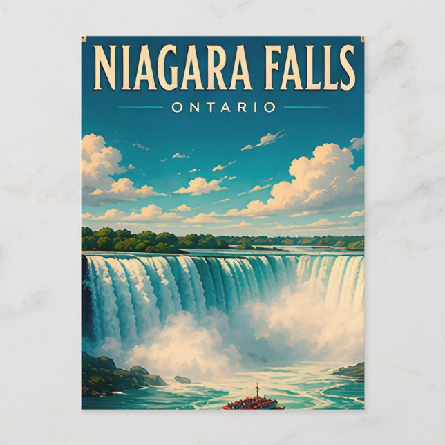 🌊 Niagara Falls Ontario Resa Vykort (Framsida)