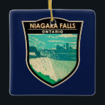 Niagara Falls Ontario Travel Art Vintage Julgransprydnad Keramik<br><div class="desc">Niagara Falls i en vektorkonst stil. På den westerna kusten vid Niagarafloden förbises Horseshoe Falls,  den mest expansiva delen av kaskaderna.</div>