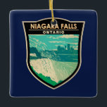 Niagara Falls Ontario Travel Art Vintage Julgransprydnad Keramik<br><div class="desc">Niagara Falls i en vektorkonst stil. På den westerna kusten vid Niagarafloden förbises Horseshoe Falls,  den mest expansiva delen av kaskaderna.</div>