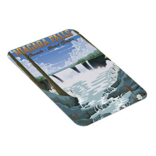 Niagara Falls Resemålning affisch Magnet