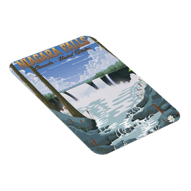 Niagara Falls Resemålning affisch Magnet (Högersidan)