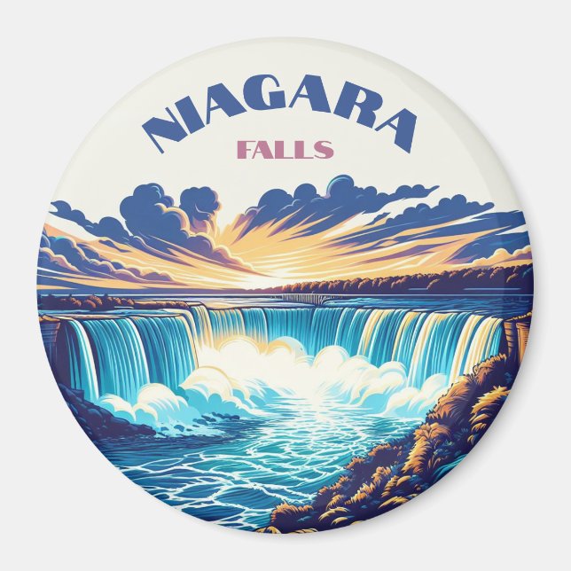 "Niagara Falls - Retro 90's Stänk Fridge Magnet (Framsidan)
