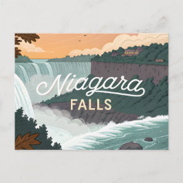 Niagara Falls Retro Vintage Affisch Illustration Vykort