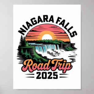 Niagara Falls Road Trip 2025 Familjeresa Sommar Poster