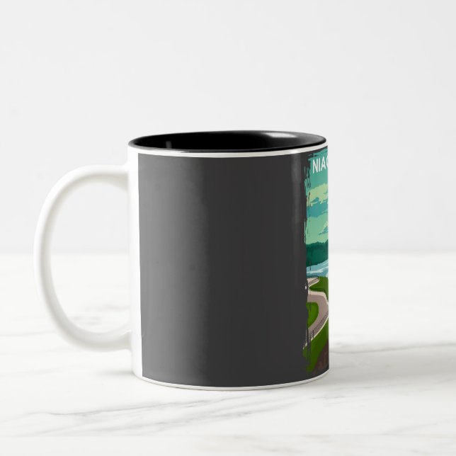 Niagara Falls State Park Travel Poster Två-Tonad Mugg (Vänster)